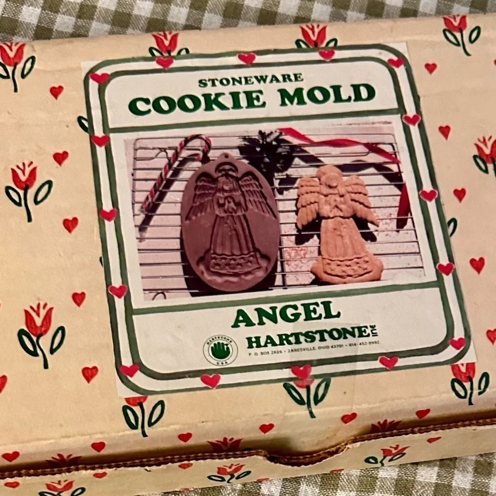 Retro Hartstone Angel Cookie Mold With Box and Recipe - Picture 2 of 9